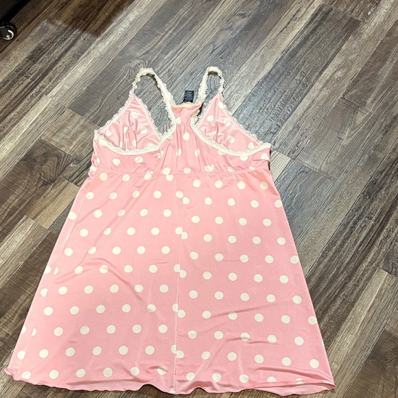 Pink Polka Dot Lace Trim Nightgown - Picture 2 of 5